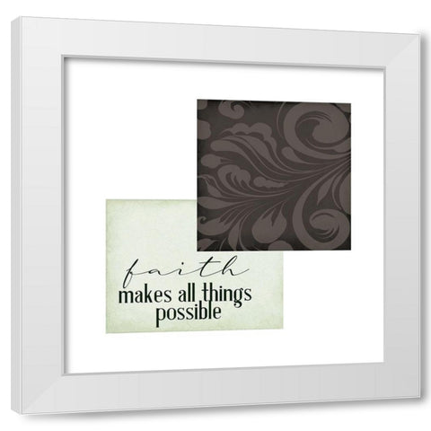 Faith Patchwork 1 White Modern Wood Framed Art Print by Allen, Kimberly