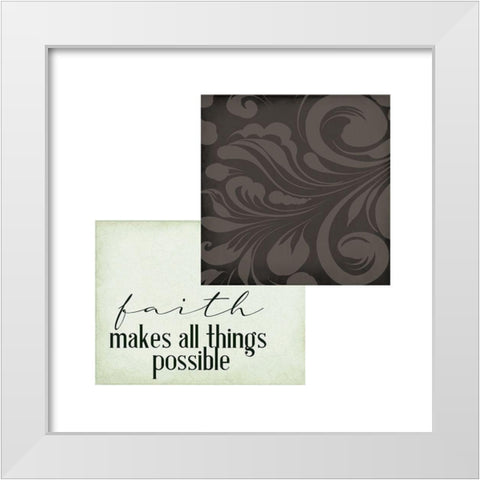 Faith Patchwork 1 White Modern Wood Framed Art Print by Allen, Kimberly