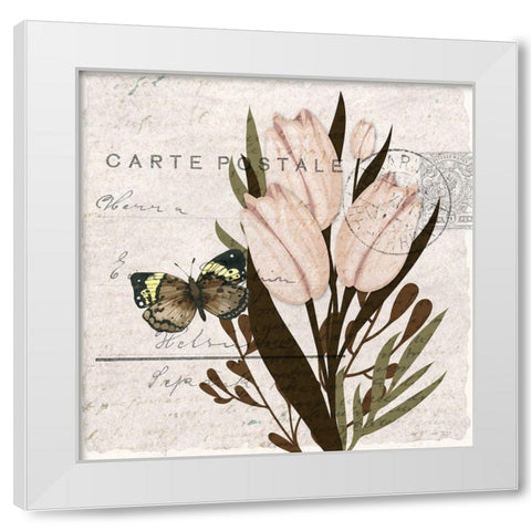 Tulip Postcard 2 White Modern Wood Framed Art Print by Allen, Kimberly