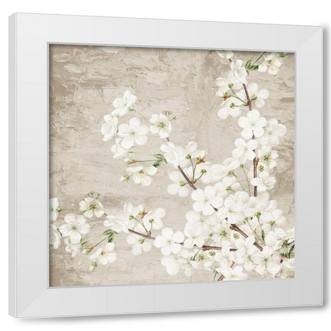 Blossoms White Modern Wood Framed Art Print by Allen, Kimberly