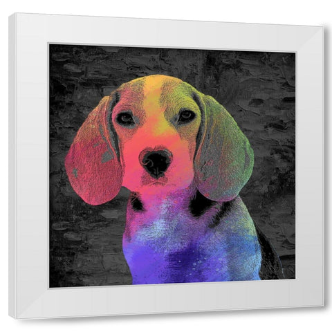 Beagle White Modern Wood Framed Art Print by Allen, Kimberly
