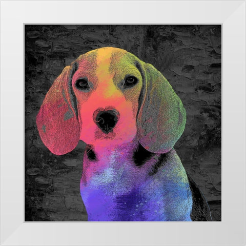 Beagle White Modern Wood Framed Art Print by Allen, Kimberly