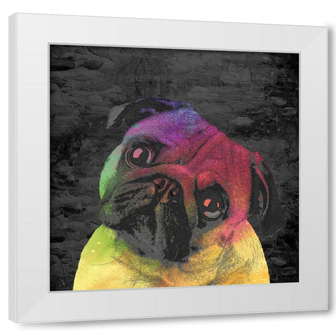 Pug White Modern Wood Framed Art Print by Allen, Kimberly