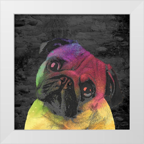 Pug White Modern Wood Framed Art Print by Allen, Kimberly