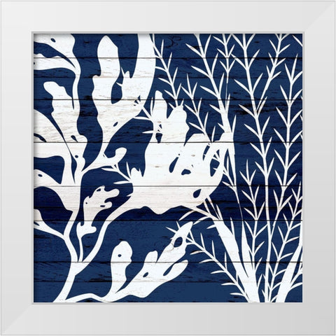 Cobalt Wood 1 White Modern Wood Framed Art Print by Allen, Kimberly