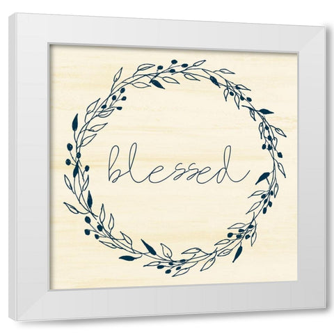 Blessed Square Wreath White Modern Wood Framed Art Print by Allen, Kimberly