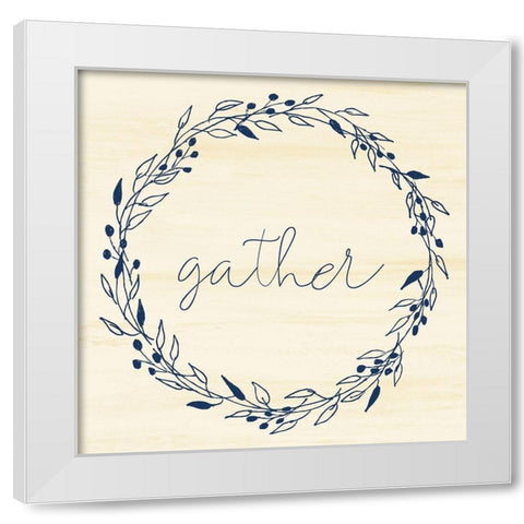 Gather Square Wreath White Modern Wood Framed Art Print by Allen, Kimberly