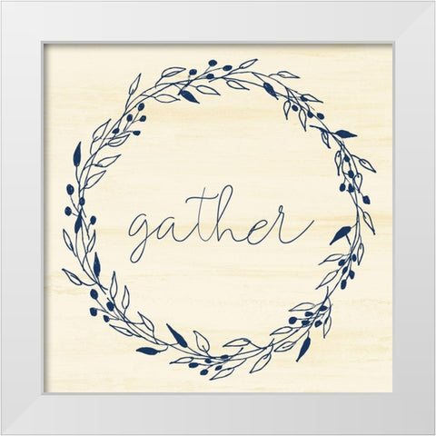 Gather Square Wreath White Modern Wood Framed Art Print by Allen, Kimberly