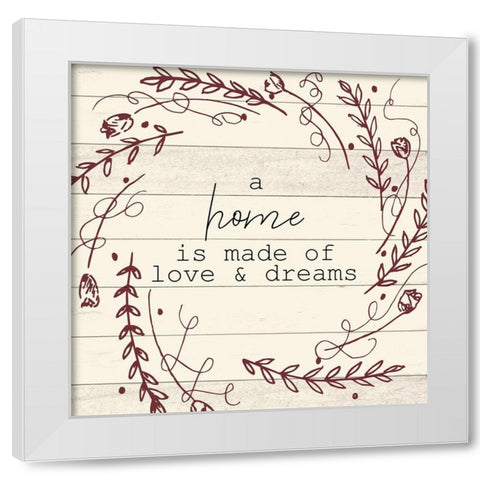 A House is made 2 White Modern Wood Framed Art Print by Allen, Kimberly