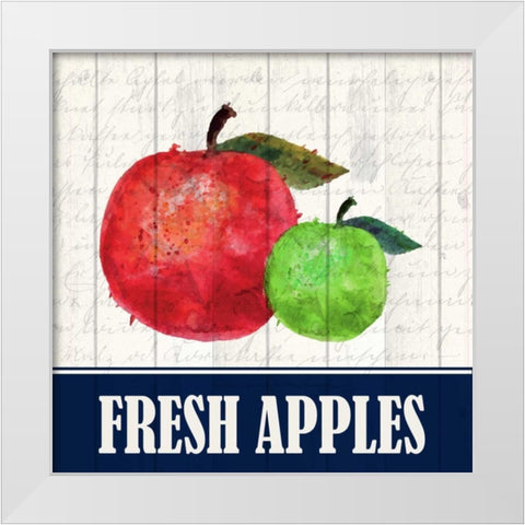 Fresh Apples White Modern Wood Framed Art Print by Allen, Kimberly