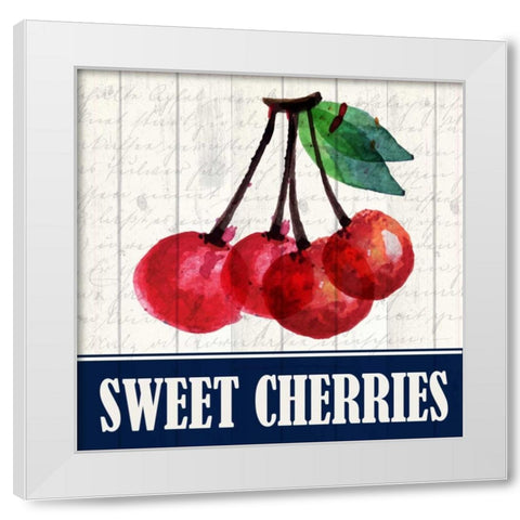 Sweet Cherries White Modern Wood Framed Art Print by Allen, Kimberly