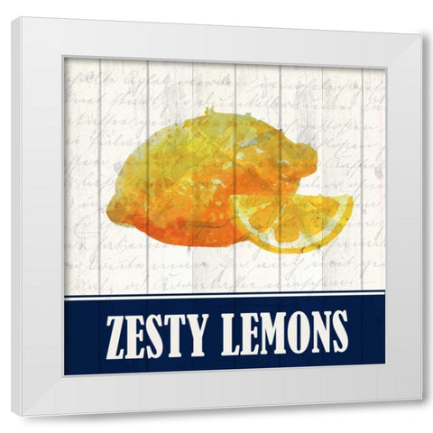 Zesty Lemon White Modern Wood Framed Art Print by Allen, Kimberly