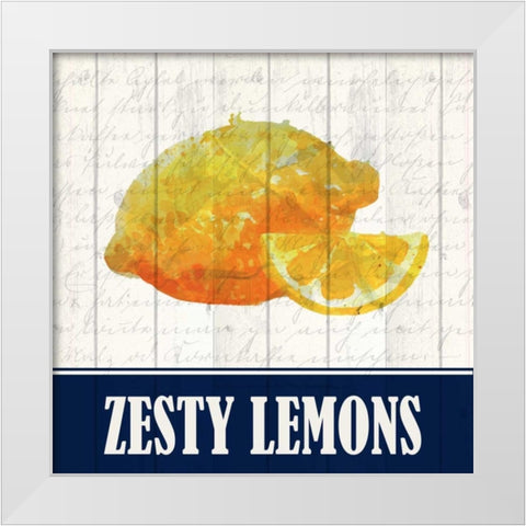Zesty Lemon White Modern Wood Framed Art Print by Allen, Kimberly