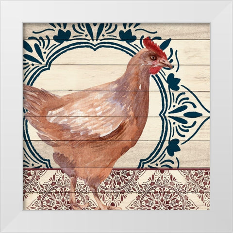 Poultry 1 White Modern Wood Framed Art Print by Allen, Kimberly