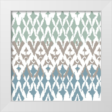 Ikat Pattern 2 White Modern Wood Framed Art Print by Allen, Kimberly