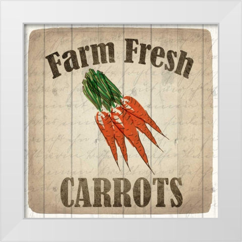 Farm Fresh Carrots White Modern Wood Framed Art Print by Allen, Kimberly