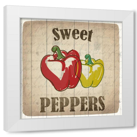 Sweet Peppers White Modern Wood Framed Art Print by Allen, Kimberly