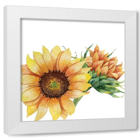 Sunflower Postcard 1 v2 White Modern Wood Framed Art Print by Allen, Kimberly