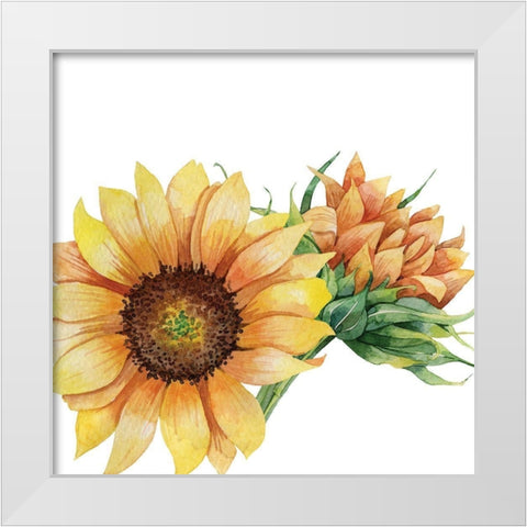 Sunflower Postcard 1 v2 White Modern Wood Framed Art Print by Allen, Kimberly
