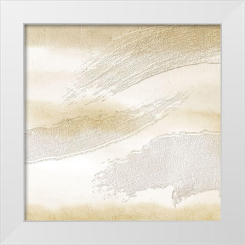Brush Strokes White Modern Wood Framed Art Print by Allen, Kimberly