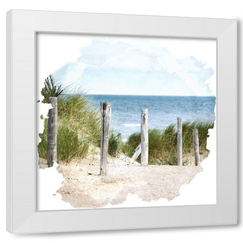 At the Beach 1 White Modern Wood Framed Art Print by Allen, Kimberly