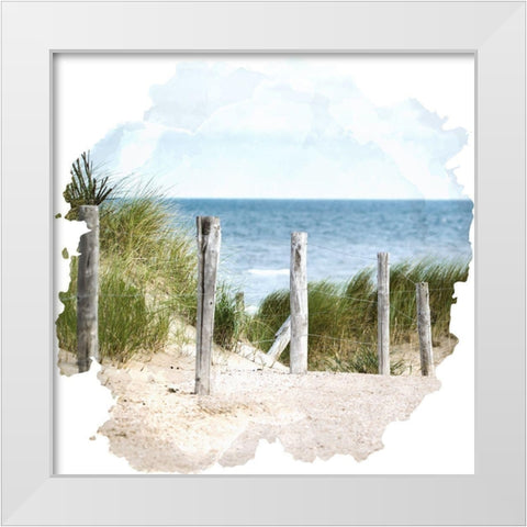 At the Beach 1 White Modern Wood Framed Art Print by Allen, Kimberly