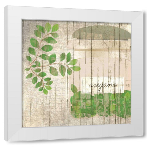 Oregano White Modern Wood Framed Art Print by Allen, Kimberly