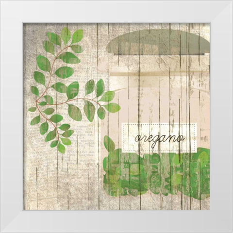 Oregano White Modern Wood Framed Art Print by Allen, Kimberly