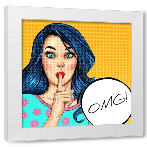 OMG Girl White Modern Wood Framed Art Print by Allen, Kimberly