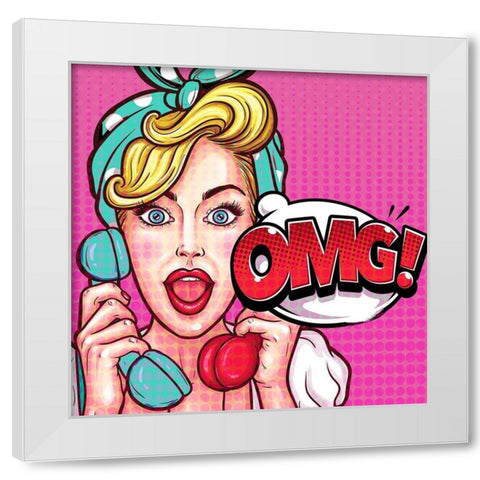 OMG White Modern Wood Framed Art Print by Allen, Kimberly