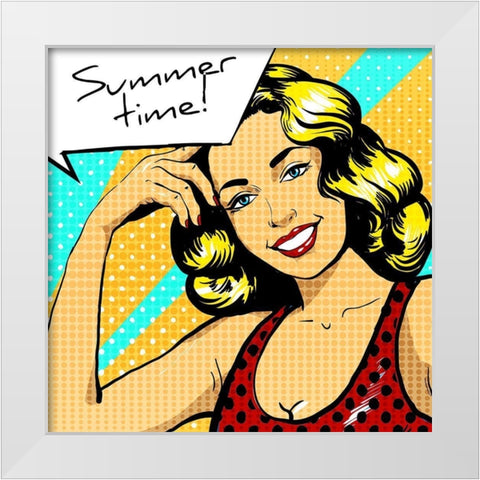 Summertime White Modern Wood Framed Art Print by Allen, Kimberly