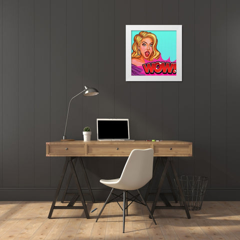 Wow Girl White Modern Wood Framed Art Print by Allen, Kimberly