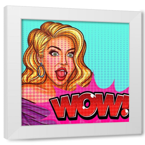 Wow Girl White Modern Wood Framed Art Print by Allen, Kimberly