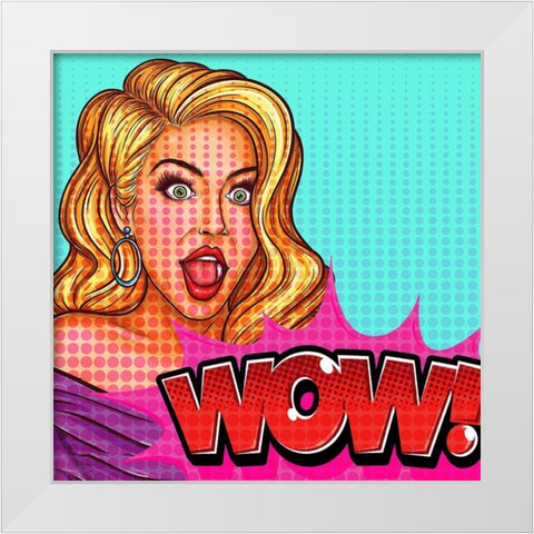 Wow Girl White Modern Wood Framed Art Print by Allen, Kimberly