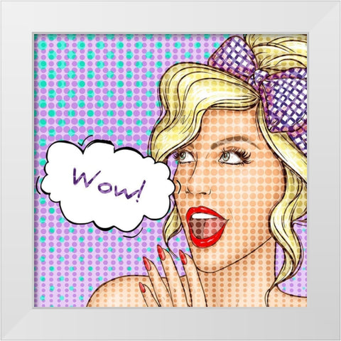 WOW White Modern Wood Framed Art Print by Allen, Kimberly