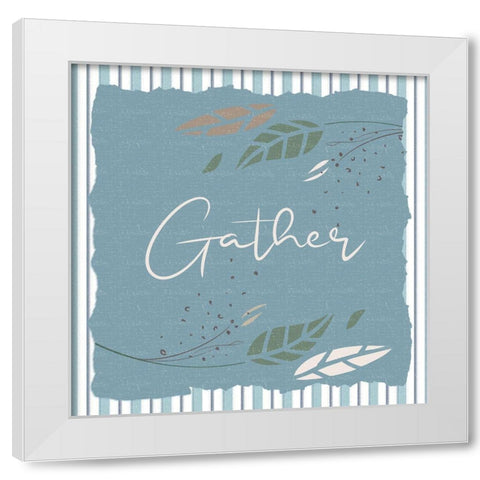 Gather Stripes Square White Modern Wood Framed Art Print by Allen, Kimberly
