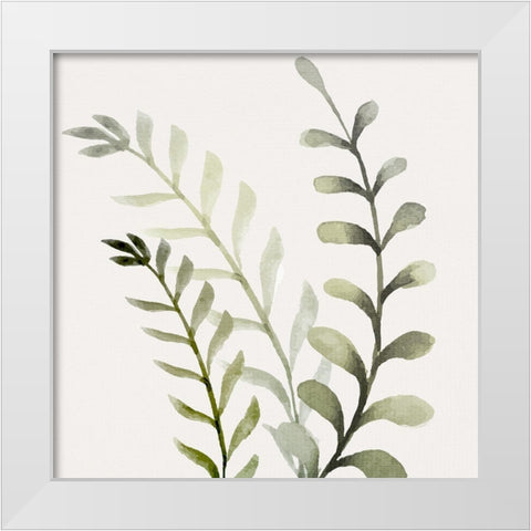Watercolor Sage 1 White Modern Wood Framed Art Print by Allen, Kimberly