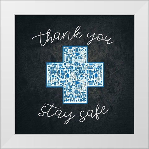 Stay Safe White Modern Wood Framed Art Print by Allen, Kimberly