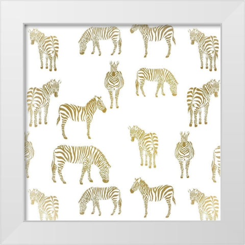 Zebra Zebra White Modern Wood Framed Art Print by Allen, Kimberly