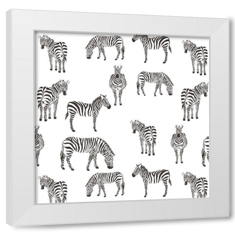 Zebra Zebra V2 White Modern Wood Framed Art Print by Allen, Kimberly
