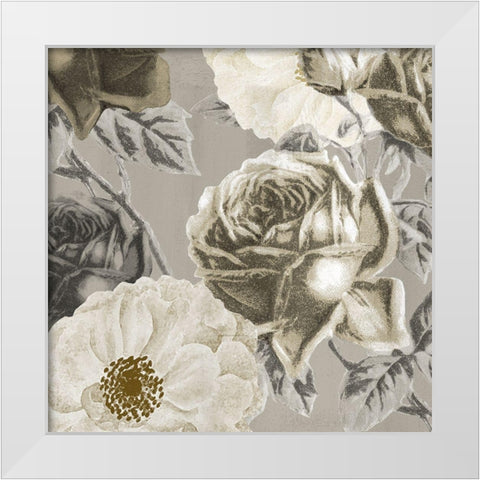 Floral Square White Modern Wood Framed Art Print by Allen, Kimberly