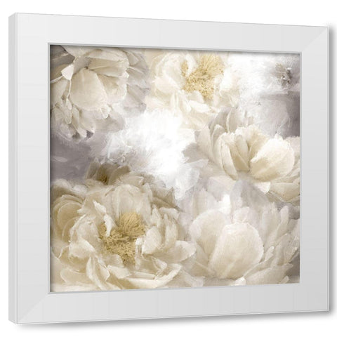Peoniese White Modern Wood Framed Art Print by Allen, Kimberly