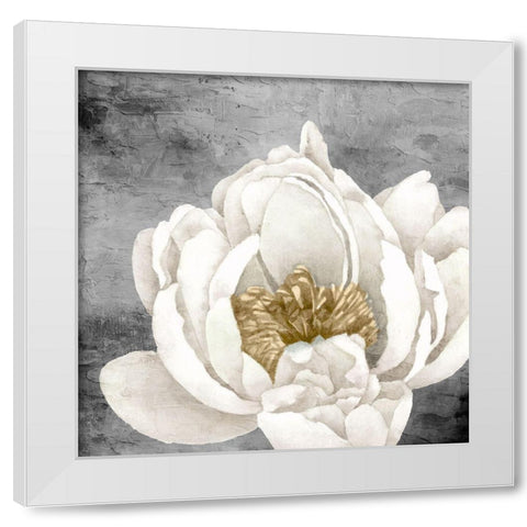 Peony 2 White Modern Wood Framed Art Print by Allen, Kimberly