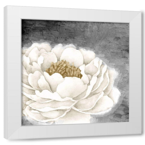 White Peony White Modern Wood Framed Art Print by Allen, Kimberly