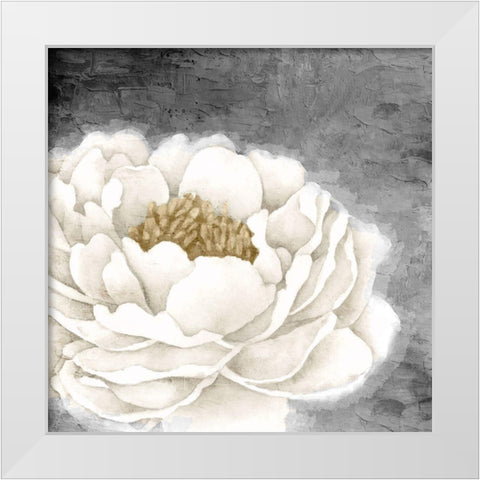 White Peony White Modern Wood Framed Art Print by Allen, Kimberly