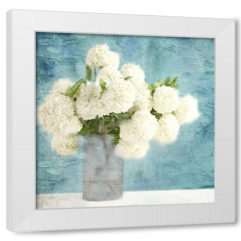 Hydrangea Vase White Modern Wood Framed Art Print by Allen, Kimberly