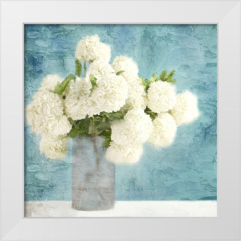 Hydrangea Vase White Modern Wood Framed Art Print by Allen, Kimberly