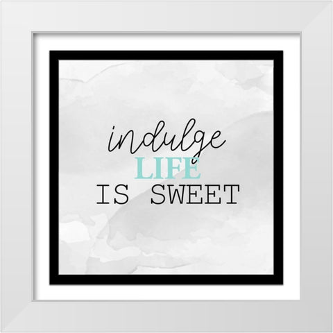 Indulge_Aqua White Modern Wood Framed Art Print by Allen, Kimberly