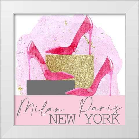 Fashionista 8 V2 White Modern Wood Framed Art Print by Allen, Kimberly