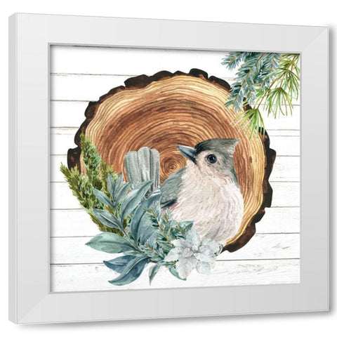 Winter Birds 1 White Modern Wood Framed Art Print by Allen, Kimberly